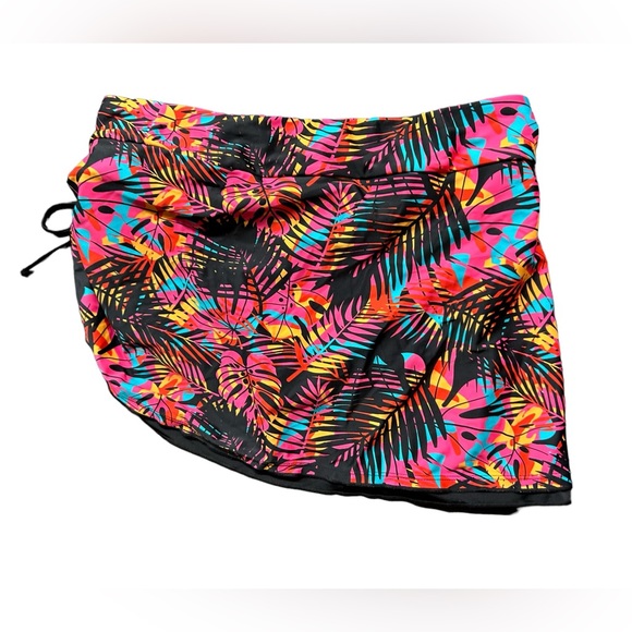 REKITA Womens split bright tropical print swim skirt size medium NWOT - Picture 6 of 6